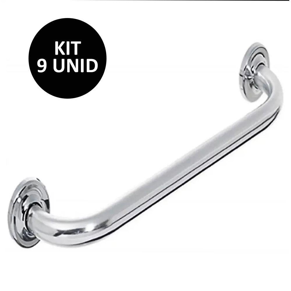 Alça De Apoio Banheiro Kit 9 Uni 40Cm Barra - 6