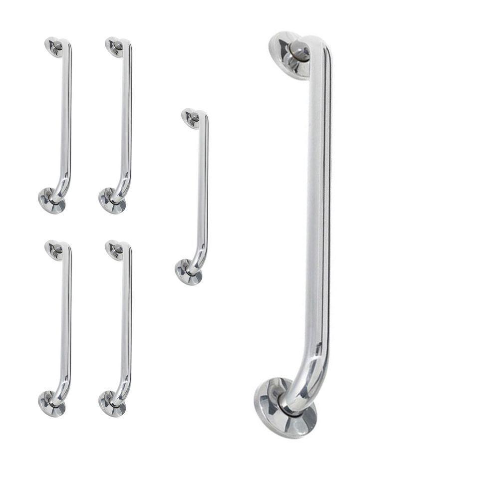 Alça De Apoio 40Cm Inox Barra Kit 5 Unidades Cadeirante Idoso Banheiro Deficiente Acessibilidade - 2