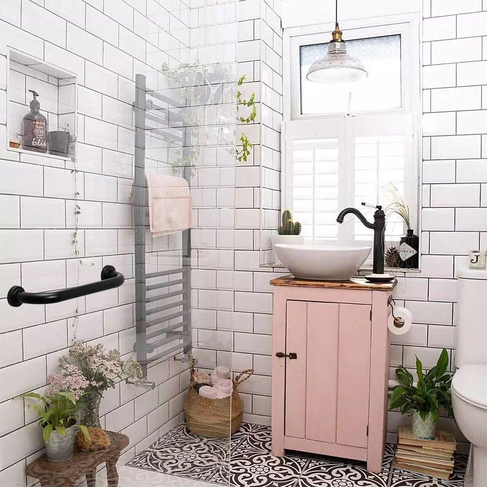 Alça De Apoio Barra 50cm Inox Preto Deficiente Box Banheiro - 4