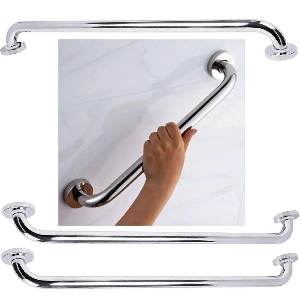 Alça Barra Apoio 70Cm Inox Kit3 Uni - 1