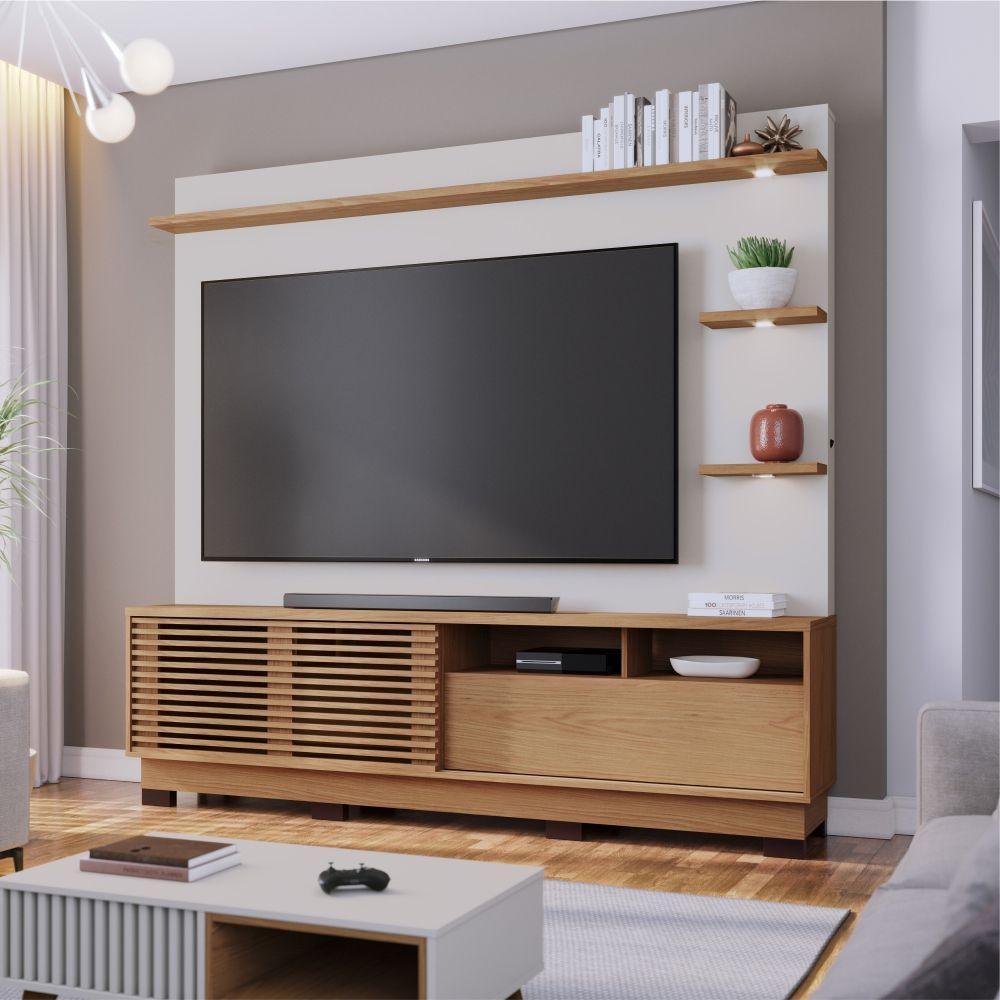 Conjunto Home Para Tv E Mesa De Centro Barton Freijo Off-white Matte - 7