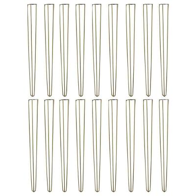 Kit 16 Pés De Metal 90 Cm Aparador E Mesa De Canto Dourado