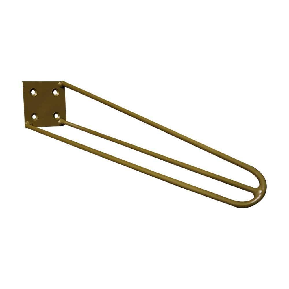 Pé De Metal 30 Cm Mesa De Canto Rack E Puffs Dourado - 1