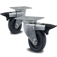 2 Rodizio 3" Pol. Placa Freio Pvc Glpf.312.bp.fp - 1