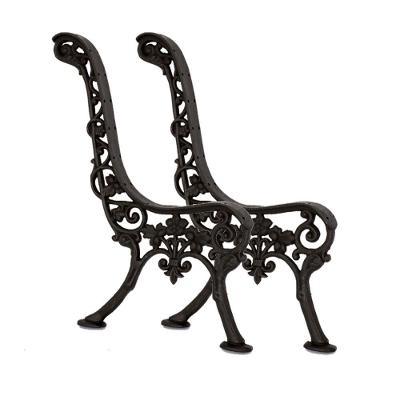 Par Pé De Banco Praça De Jardim Pink Em Ferro Fundido