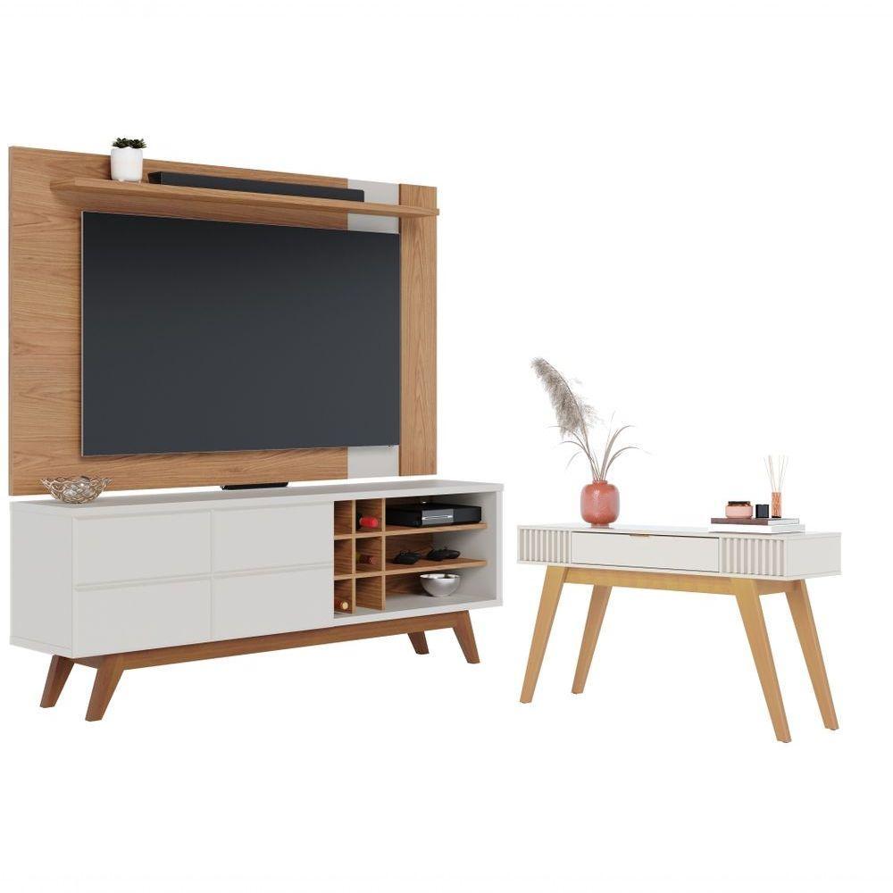 Conjunto Home Para Tv E Aparador Diana Freijo Off-white - 1