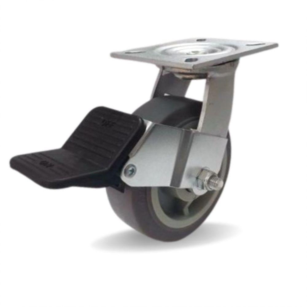 Rodizio Borracha Elastomera 6 Pol. Com Freio C/rolamentt - 1