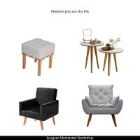 Pé Palito Quadrado Madeira 30Cm Para Poltrona Mesa Lateral Puff Mel G75 - Gran Belo - 5