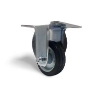 2 Rodizio Borracha 3 Pol. Placa Fixa Rolamento Rolete - 1