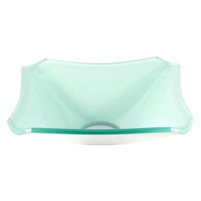 Cuba de Vidro Quadrada Chanfrada 30cm Branca