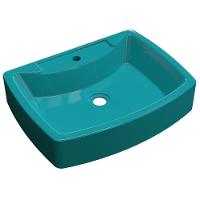 Cuba Pia De Apoio Para Banheiro Retangular Aria Rt50 Azul Turquesa C08 - 1