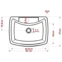 Cuba Pia De Apoio Para Banheiro Retangular Aria Rt50 Azul Turquesa C08 - 7