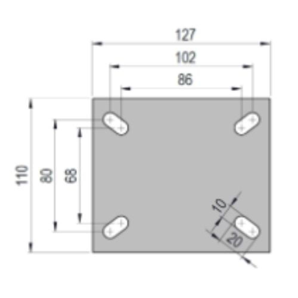 Rodizio Pne Base Fixa Carrinho De Carga Lonas Rol.Esfera - 3