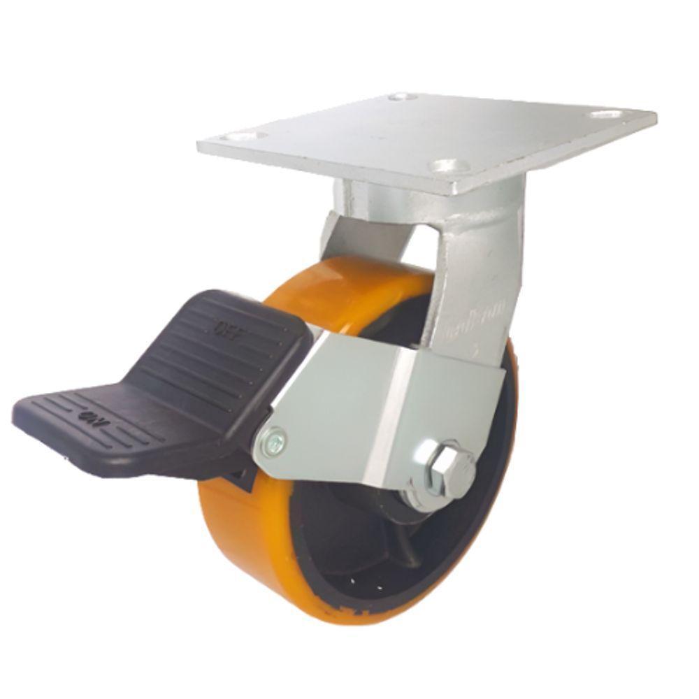 Rodizio Ind Carga Pesada C/Freio6X2 Pol.Roda Ferro700Kg - 1