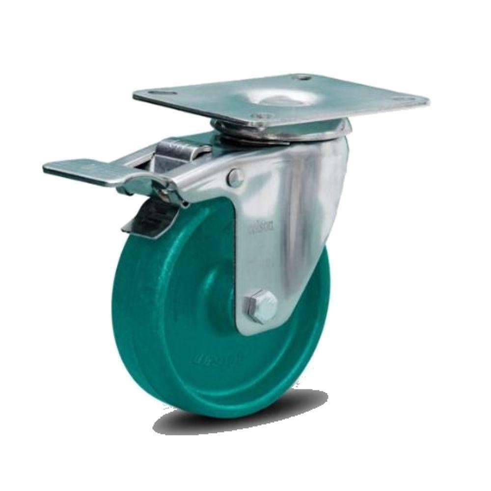 Rodizio Inox 4 Pol. Alta Temperatura Giratório C/Freio 230ºc - 1