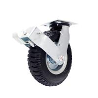 Rodizio Borracha Roda Maciça 250-4 Rol.Esfera C/Freio 200Kg - 1