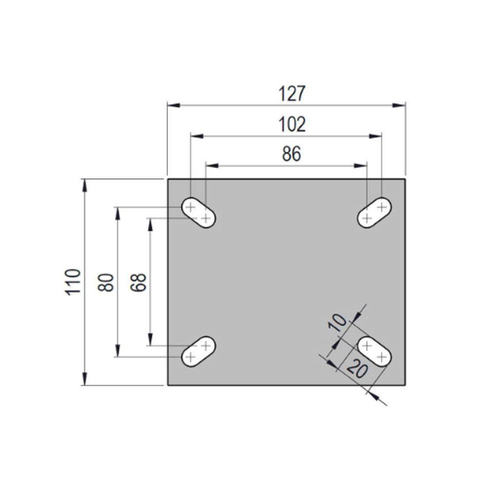 Rodizio Fixo Carga Pesada 5 Pol. Com Rolamento 400 Kg - 2