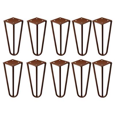 Kit 10 Pés De Metal 25 Cm Rack E Puffs Bronze