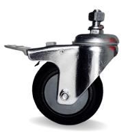 Rodizio gir. Espiga 5 Pol. c/ Freio Roda Pvc c/ Rolamento - 3