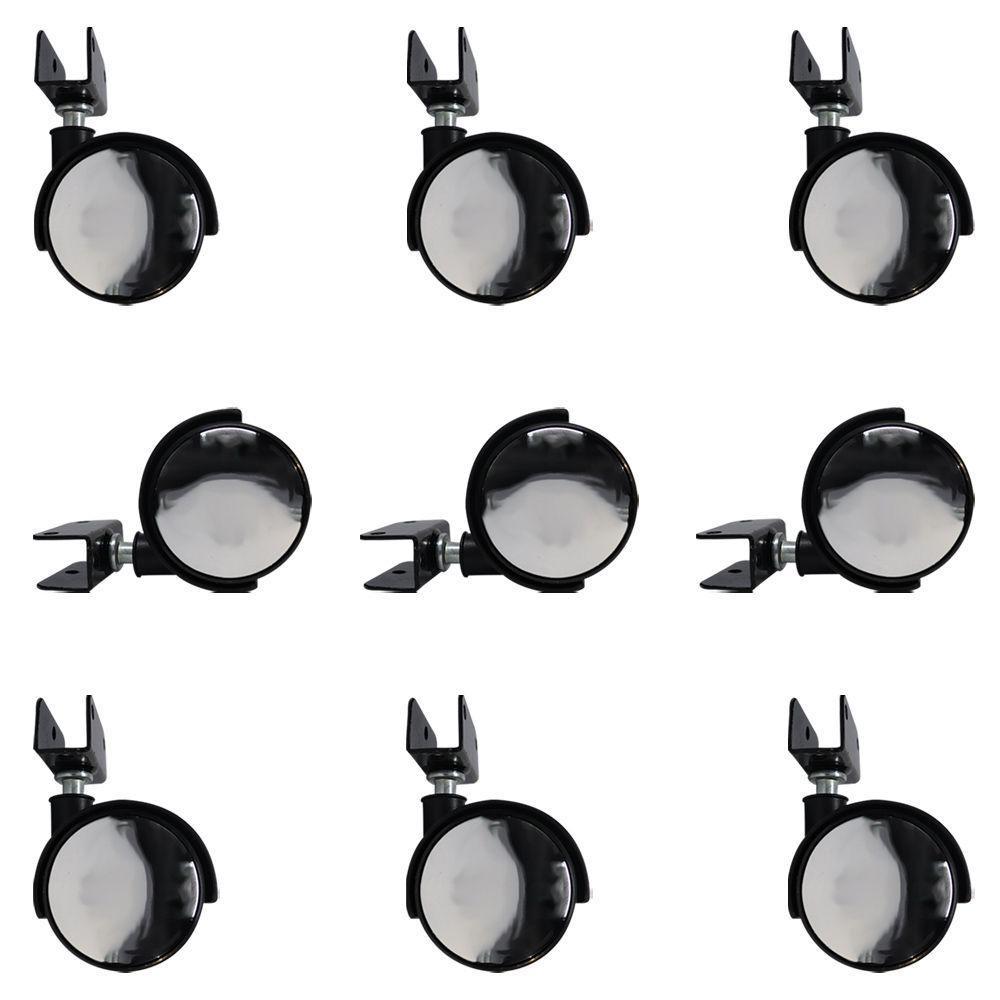 Kit 9 Rodízios Com Chapa U Sem Trava Com Face Espelhado - 1