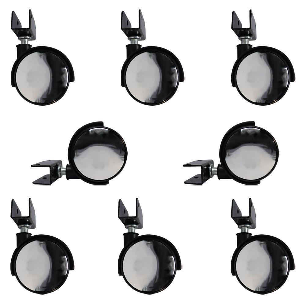 Kit 8 Rodízios Com Chapa U Sem Trava Com Face Espelhado - 1