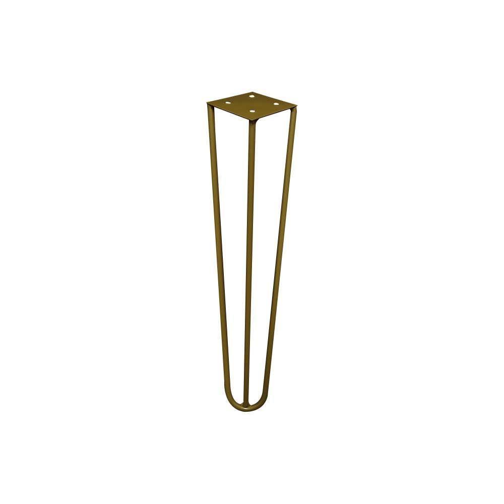 Pé De Metal 30 Cm Mesa De Canto Rack E Puffs Dourado - 1