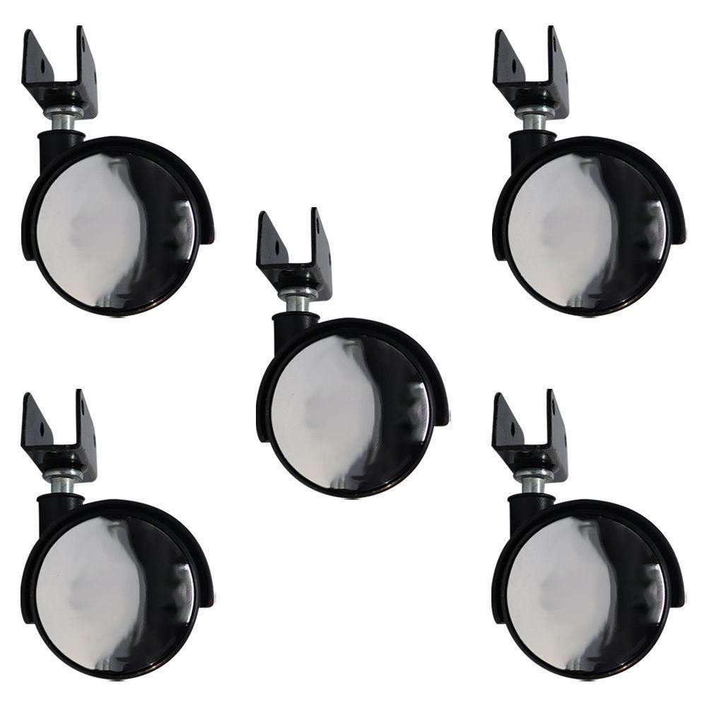 Kit 5 Rodízios Com Chapa U Sem Trava Com Face Espelhado - 1