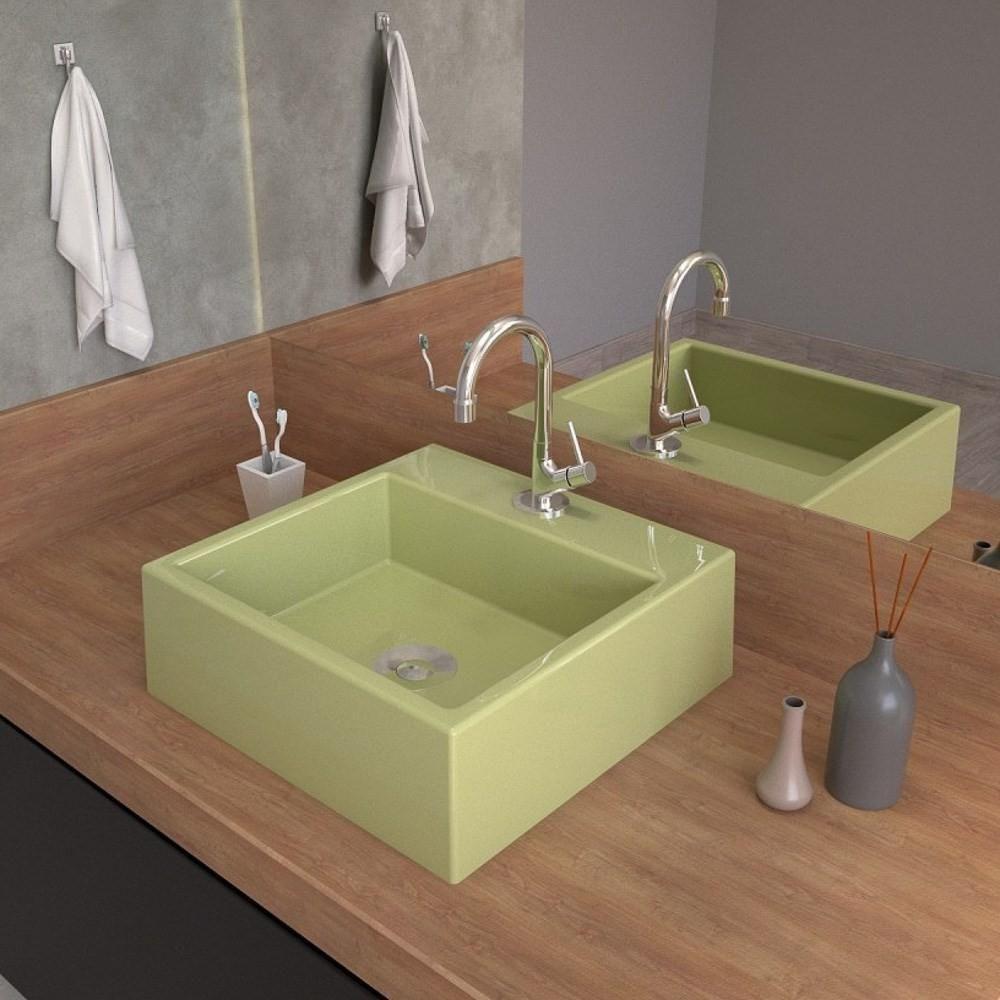 Cuba Pia De Apoio Para Banheiro Quadrada Q355W Verde Acqua C08 - Mpozenato - 5