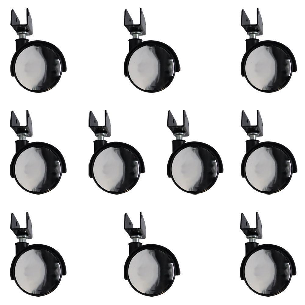 Kit 10 Rodízios Com Chapa U Sem Trava Com Face Espelhado - 1