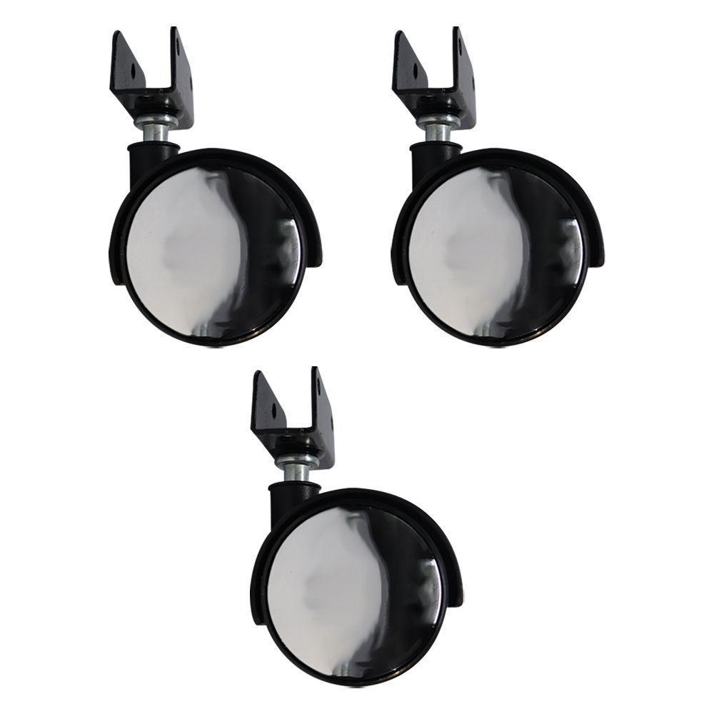 Kit 3 Rodízios Para Móveis Com Chapa U Sem Trava - 1