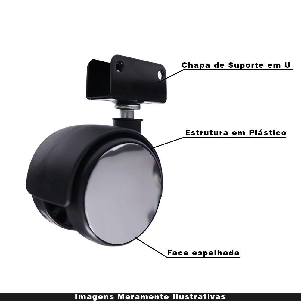 Kit 3 Rodízios Para Móveis Com Chapa U Sem Trava - 4