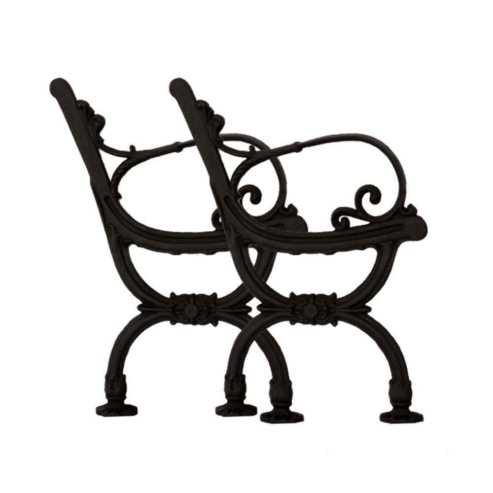 Par Pé De Banco Praça Jardim Colonial Em Ferro Fundido. - 1