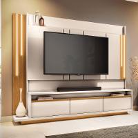 Home Theater Decorativo Punk Para Tv Até 75" Com Led Off White/cinamomo G26 - Gran Belo - 1