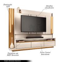 Home Theater Decorativo Punk Para Tv Até 75" Com Led Off White/cinamomo G26 - Gran Belo - 3