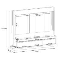 Home Theater Decorativo Punk Para Tv Até 75" Com Led Off White/cinamomo G26 - Gran Belo - 8