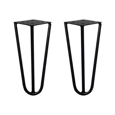 Kit 2 Pés De Metal 15 Cm Legs Mesas De Centro Puffs Preto