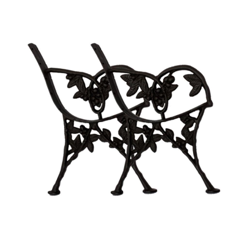 Par Pé De Banco Praça Jardim Café Liso Em Ferro Fundido. - 1