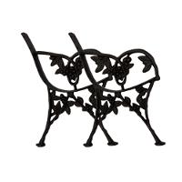 Par Pé De Banco Praça Jardim Café Liso Em Ferro Fundido. - 1