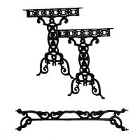 Kit Par Pé De Mesa E Trava Vila Rica Em Ferro Fundido N03 - 1