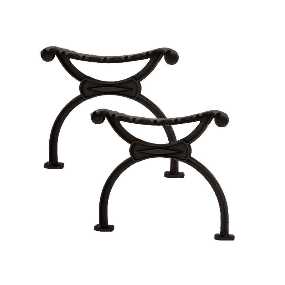 Par Pé De Banco Praça Jardim Banqueta Bola Em Ferro Fundido. - 1