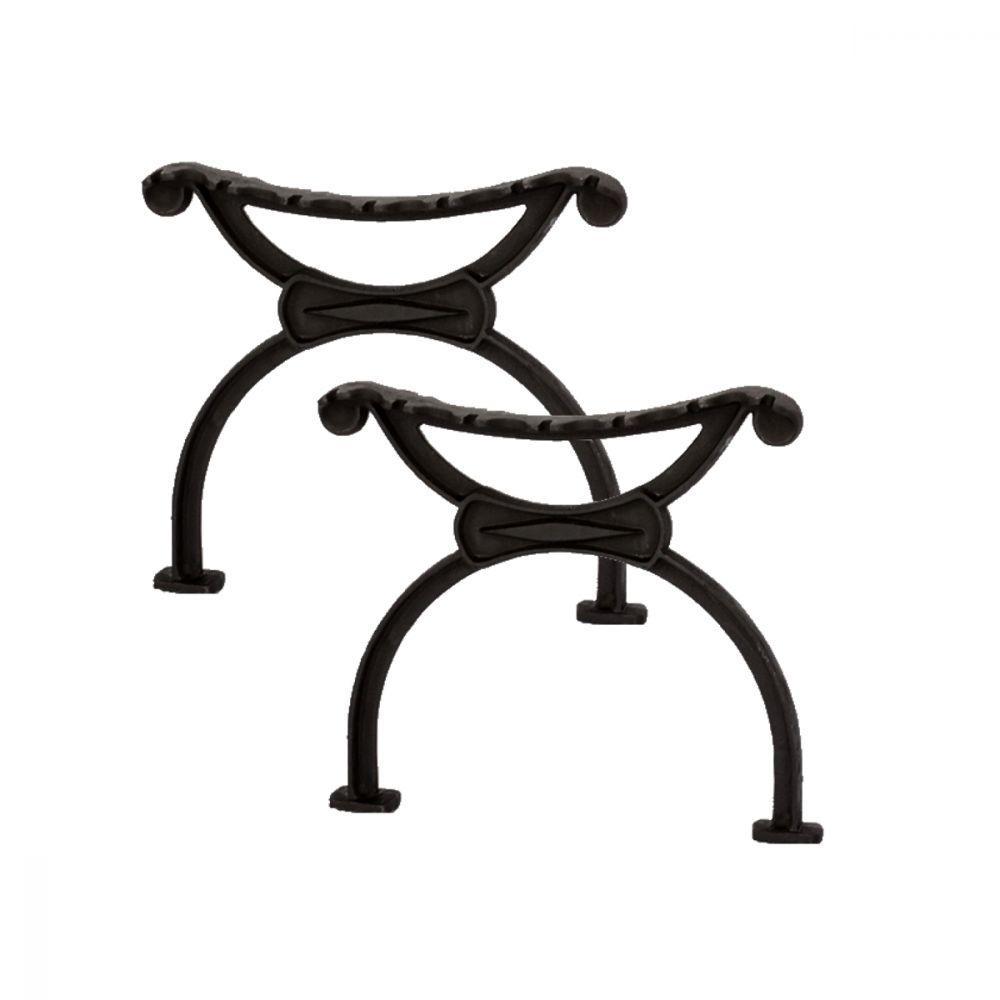 Par Pé De Banco Praça Jardim Banqueta Bola Em Ferro Fundido. - 2