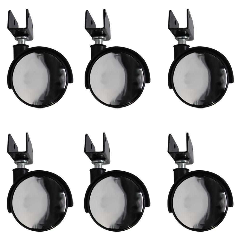 Kit 6 Rodízios Com Chapa U Sem Trava Com Face Espelhado - 1