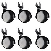 Kit 6 Rodízios Com Chapa U Sem Trava Com Face Espelhado - 1