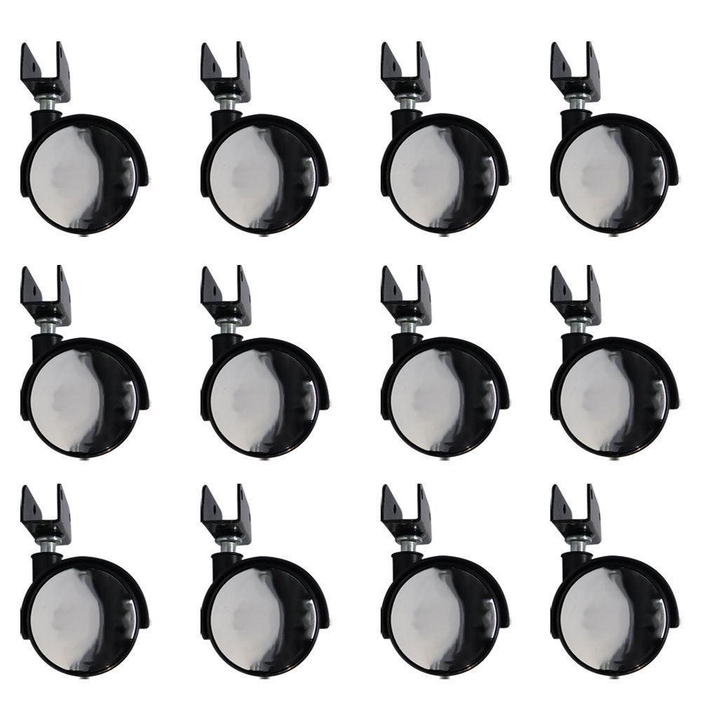 Kit 12 Rodízios Com Chapa U Sem Trava Com Face Espelhado - 1