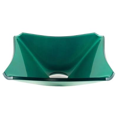 Cuba de Vidro Quadrada Chanfrada 30cm Verde