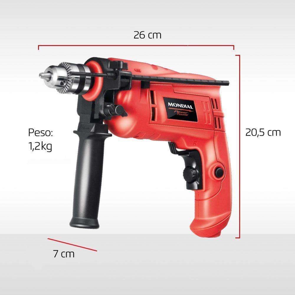 Furadeira De Impacto Mondial Power Tools Nffi-07-127v-vermelho - 2