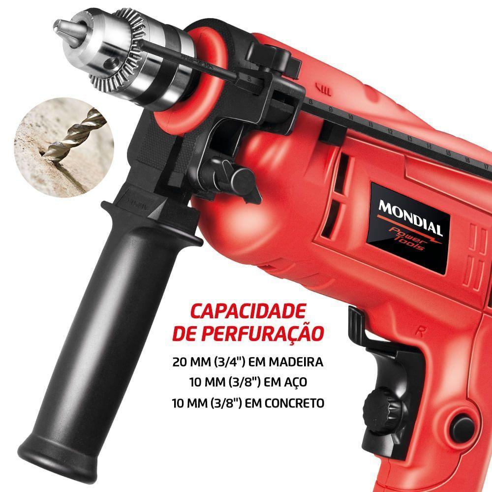 Furadeira De Impacto Mondial Power Tools Nffi-07-127v-vermelho - 3
