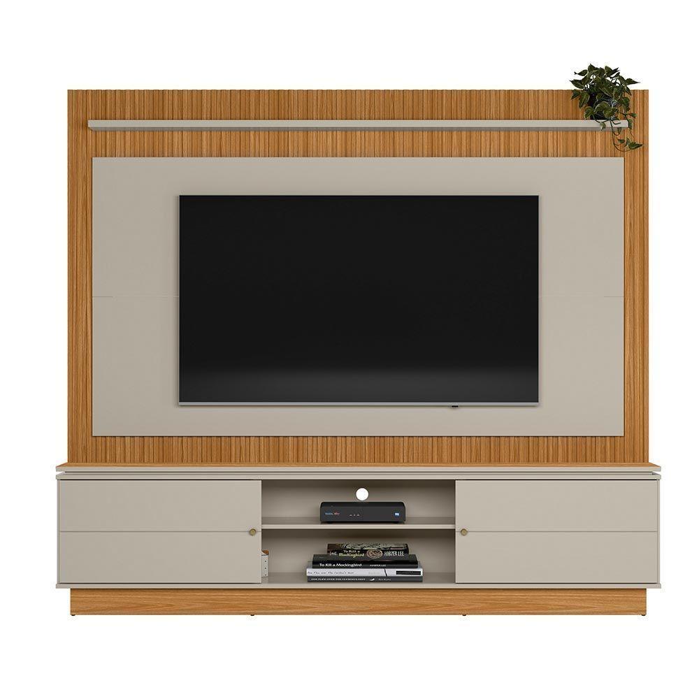 Estante Home 215Cm Valdivia Com Led Para Tv Até 75 Nature/Off White - 7