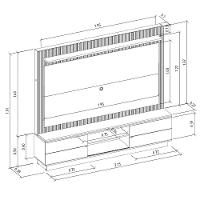 Estante Home 215Cm Valdivia Com Led Para Tv Até 75 Nature/Off White - 5
