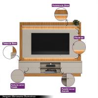 Estante Home 215Cm Valdivia Com Led Para Tv Até 75 Nature/Off White - 6